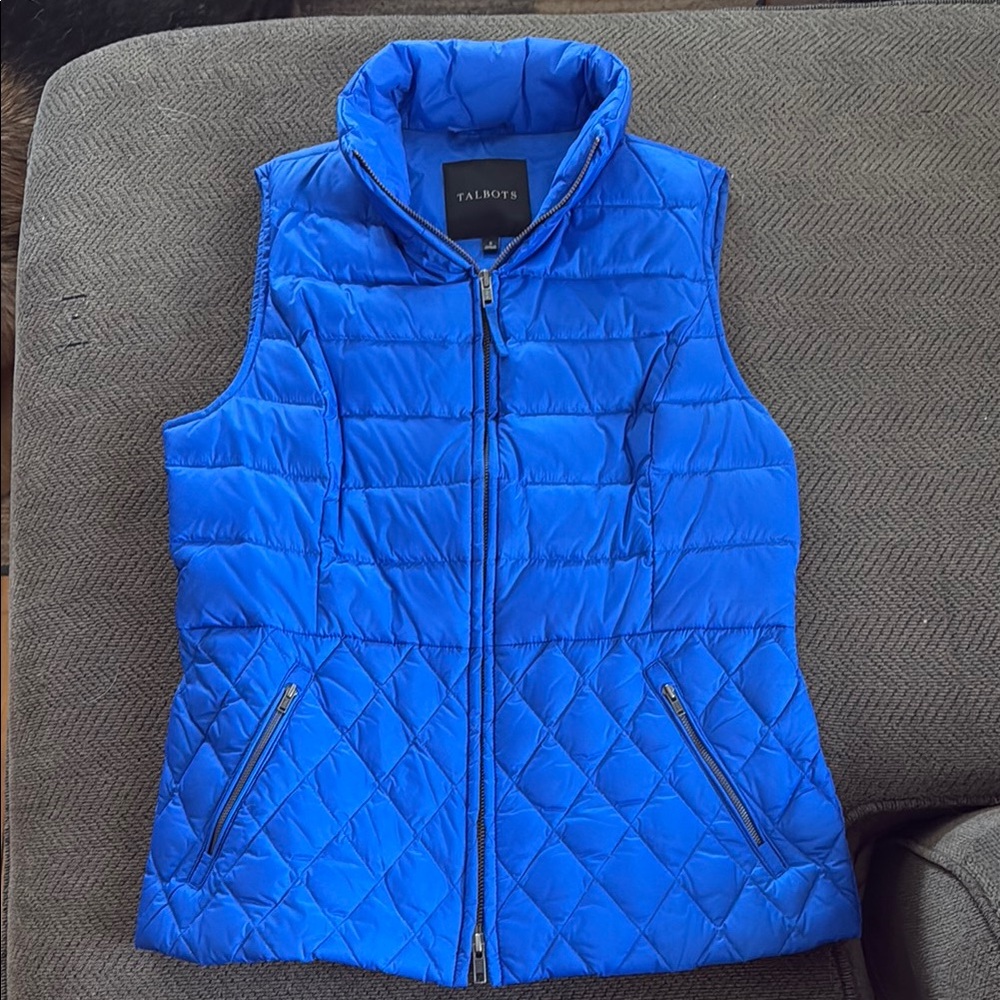 Talbots Blue Quilted Vest